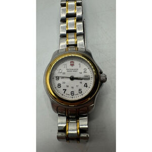 Swiss Army Victorinox Ladies Officer's 1884 Two Tone Watch Date